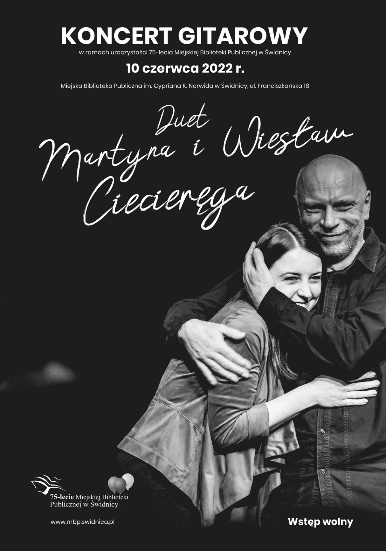 Plakat reklamujący koncert Martyny i Wiesława Ciecieręga