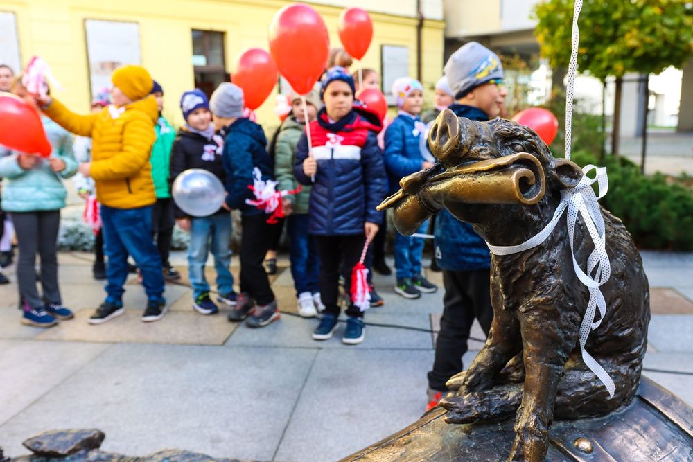 Flash mob - 11 minut poezji. Obchody 104. rocznicy odzyskania przez Polskę niepodległości. 